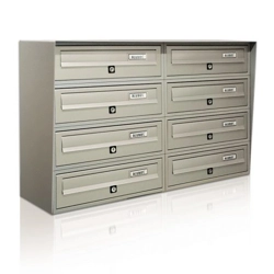 vendita online Casellario postale 8 posti orizzontale esterno - slim Cassette postali, bacheche e casellari Alubox